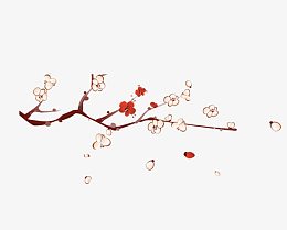 手绘梅花树枝