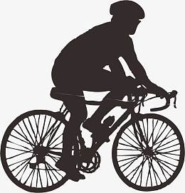 单车人物剪影