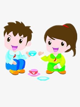 喝咖啡的小学生