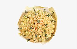 99朵香槟色玫瑰花束