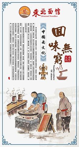 面馆古老工艺宣传画