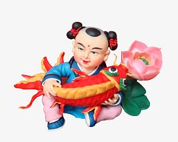 面塑小孩抱鲤鱼