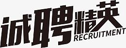 黑色诚聘精英艺术字体