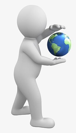 手绘人物图片3d剪影 探索地球