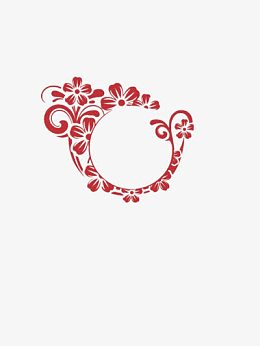 红色花纹边框