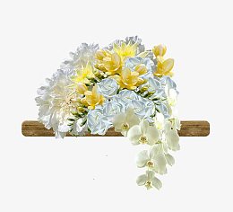 木板上的鲜花