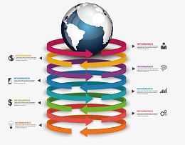 旋转箭头图表矢量