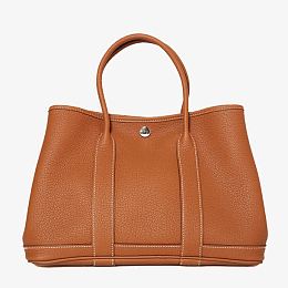HERMES(爱马仕)金棕色皮质手提包
