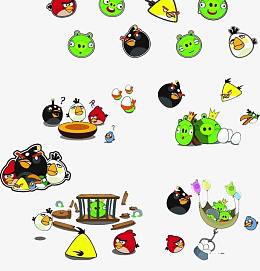 卡通手绘愤怒的小鸟