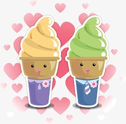 可爱冰淇淋插画矢量素材