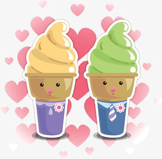 可爱冰淇淋插画矢量素材
