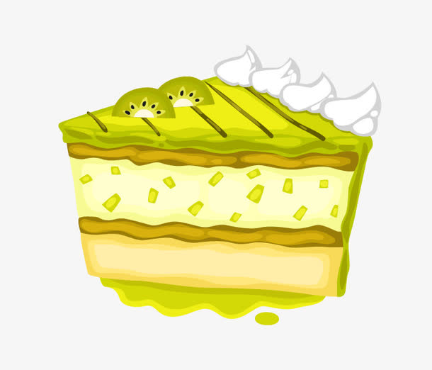 卡通手绘绿色三角蛋糕
