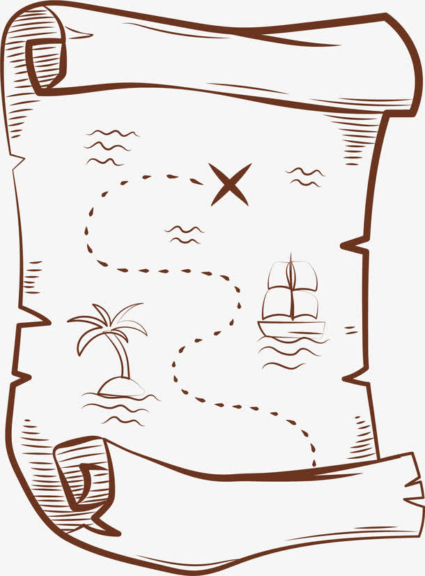 破旧手绘藏宝图