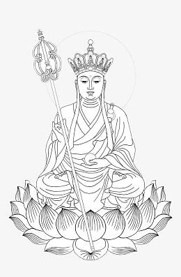 地藏菩萨线描图片