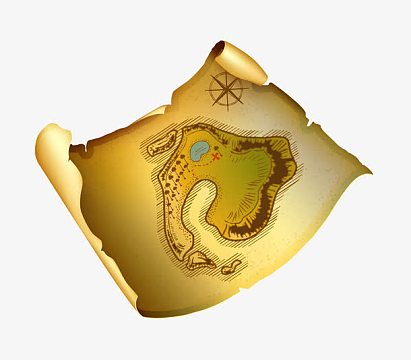 地图矢量藏宝图羊皮纸素材