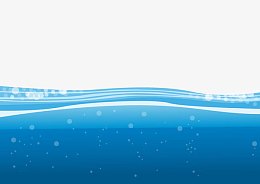 蓝色海面水下气泡