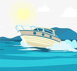 海面驰骋的快艇
