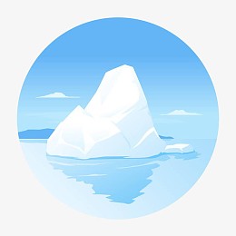 蓝色海面浮冰