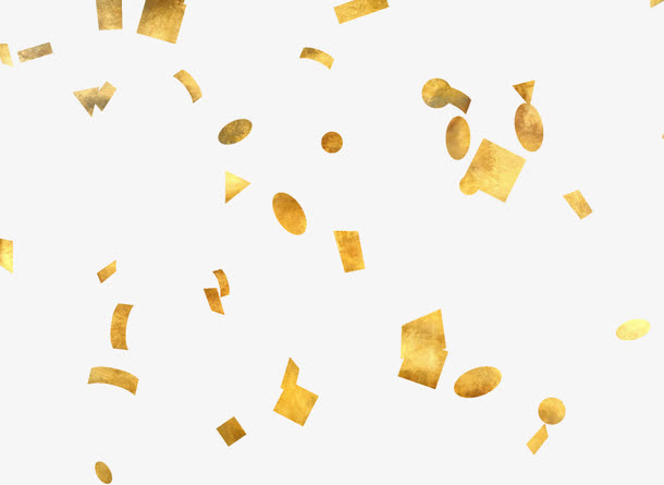 金黄色碎纸高清免扣素材