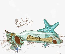 沙滩上的漂流瓶