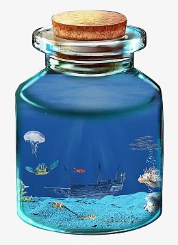 漂流瓶装饰免费素材