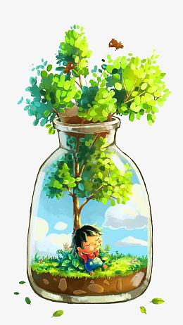 漂流瓶儿童插画