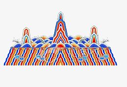 彩色传统海水纹