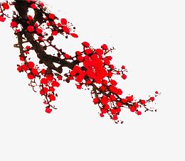 红色寒梅图案
