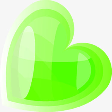 手绘绿色爱心宝石