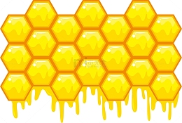 黄色可爱蜂窝网格矢量图