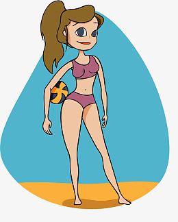 矢量排球运动员