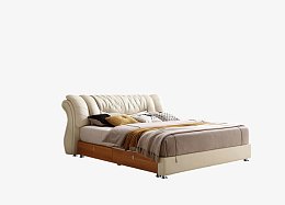 软床现代真皮床双人床