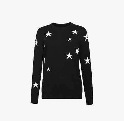 黑色星星图案毛衣