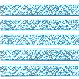 蓝色中国风花边