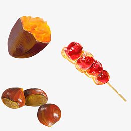 冬季小零食手绘画素材图片