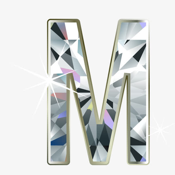 钻石英文字母m