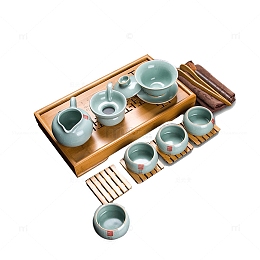 汝窑开片可养喝茶功夫茶具套装