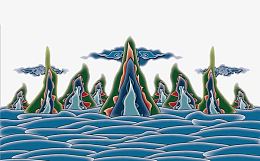 蓝色传统海水纹