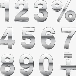 金属立体数字矢量素材