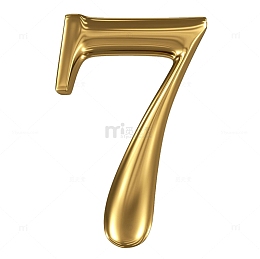 金色立体数字7