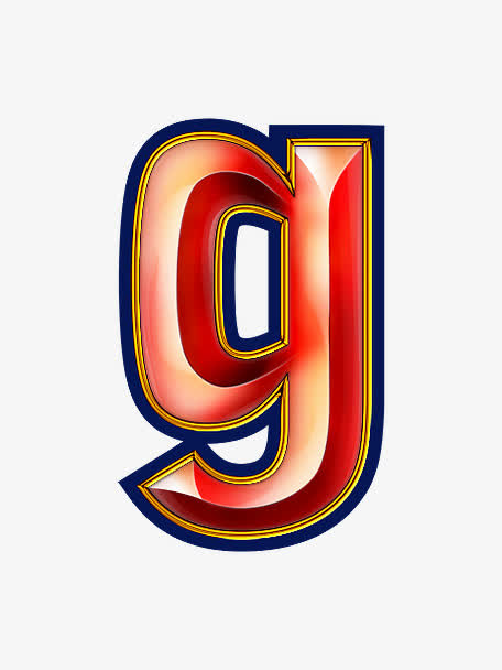 红色立体字母g