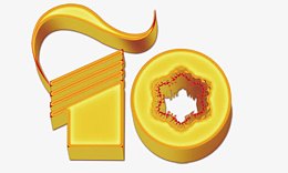 数字10立体金色