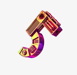 金属质感设计的数字5