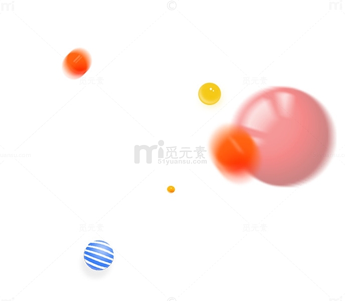 漂浮的彩色装饰圆球