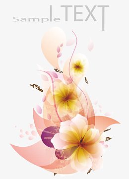 黄色矢量花纹AI素材