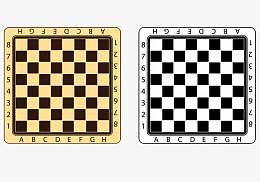 手绘黄白国际象棋盘