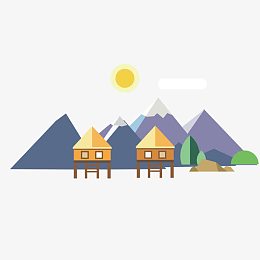 矢量雪山插画
