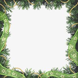 绿色松叶节日边框