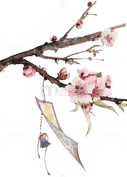 卡通古典素材  卡通手绘桃花