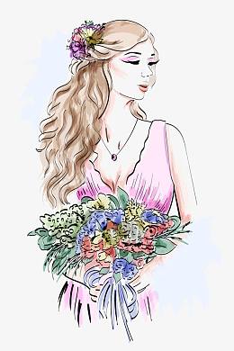 捧花的女孩